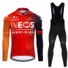 Fietskleding (Fietsshirt Lange Mouw + Lange Koersbroek) 2024 INEOS Grenadiers - Oranje